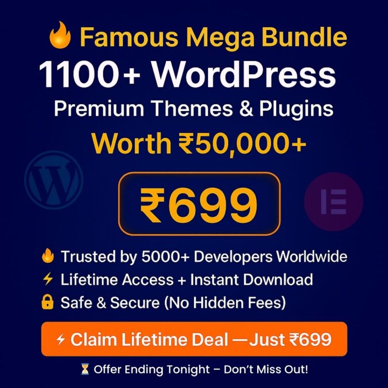 1100+ WordPress Premium Themes & Plugins Bundle – Lifetime Deal ₹699 | BetterBundle.in - betterbundle.in